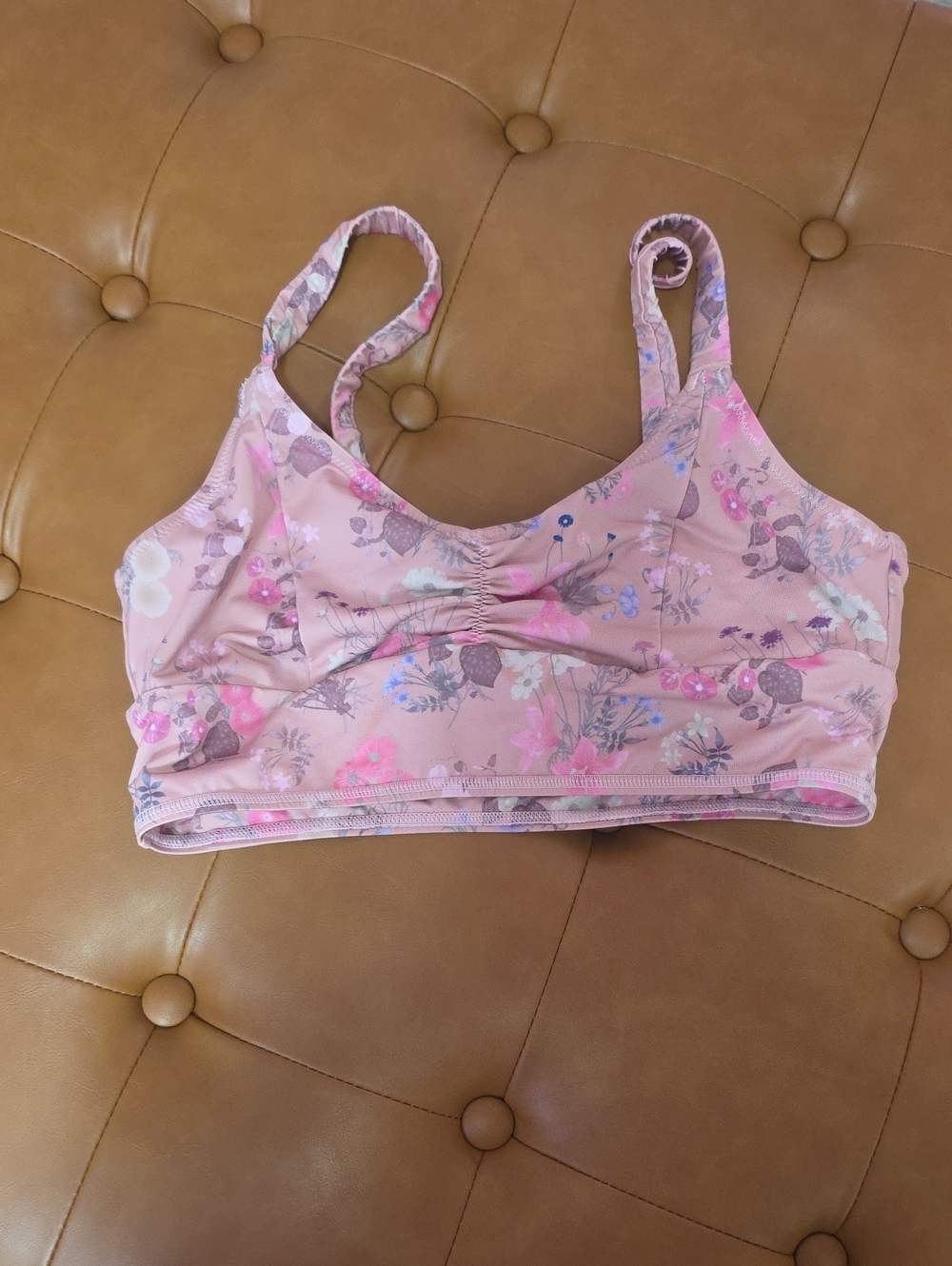 M Spell Active Wildbloom Pink Floral Wireless Stretch Sports Bra